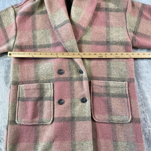 Xirena Jacket Coat Womens Medium Cole Plaid Mink Rose Soft Neutral USA - Picture 5 of 12